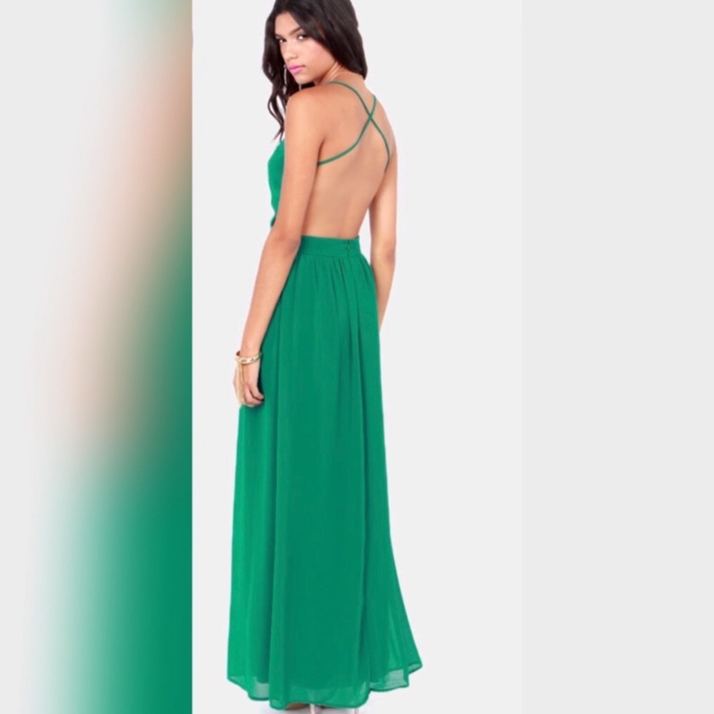 Lulus Rooftop Garden Maxi Green